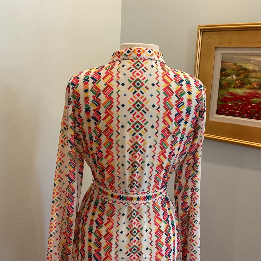 Flying Tomato Multicolor Geometric Print Long Sleeve Dress - Picture 4 of 8